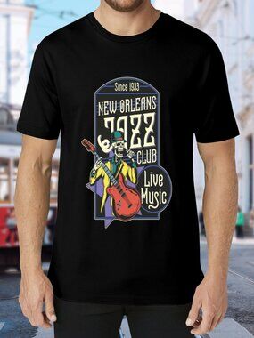 New Orleans Jazz Club Live Music Graphic Tee - Black